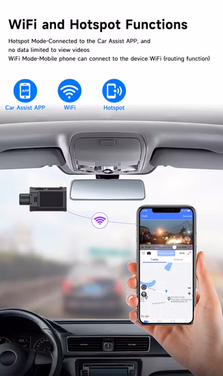 Подключение Wi-Fi Автомобильный видеорегистратор с жестким диском HD 1080P Запись видеорегистратора Видеорегистратор для вождения
